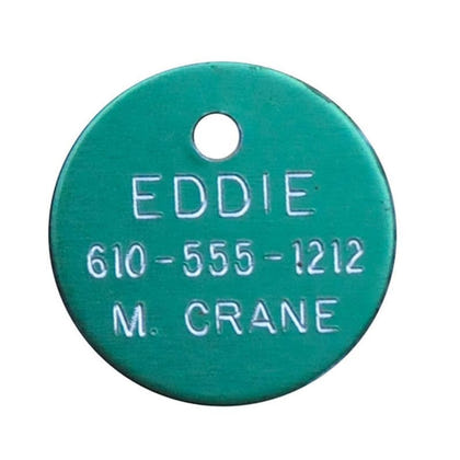 Personalized 7/8in Round Aluminum Tag
