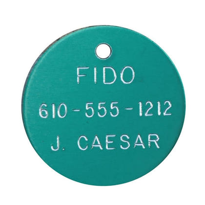 Personalized 1 1/4in Round Aluminum Tag