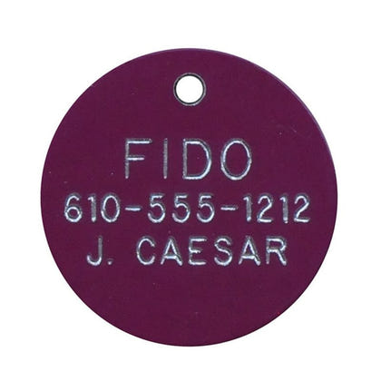 Personalized 1 1/4in Round Aluminum Tag