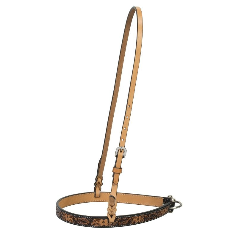 Weaver Turq Cross 1in Floral Tooled Noseband