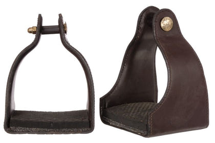 Tough1 Leather Covered Padded Endurance Stirrups