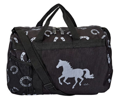 Lila Horseshoe Black/Gray Travel Duffel Bag
