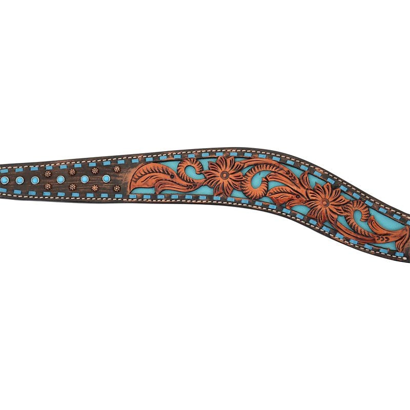 Circle Y Bronco Blue Texas Flower Breast Collar