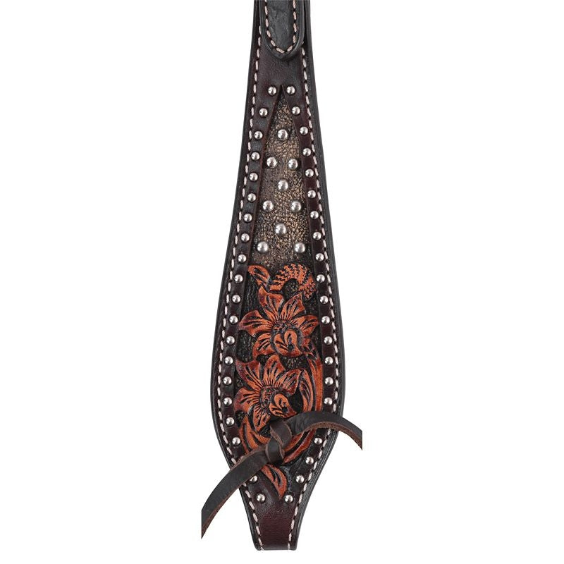 Circle Y Dark Flash AZ Flower Browband Headstall