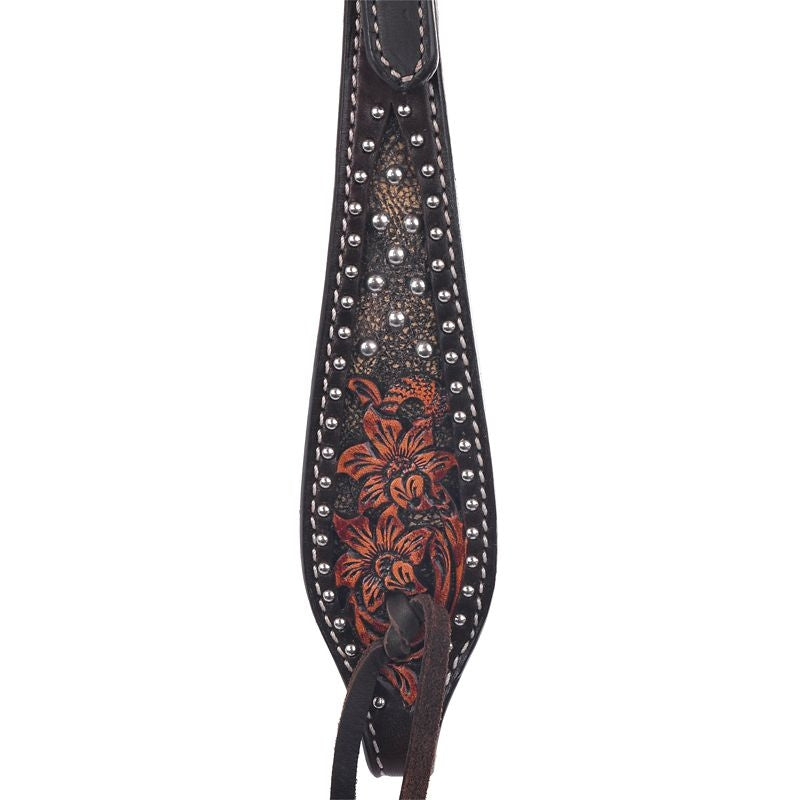 Circle Y Dark Flash AZ Flower One Ear Headstall