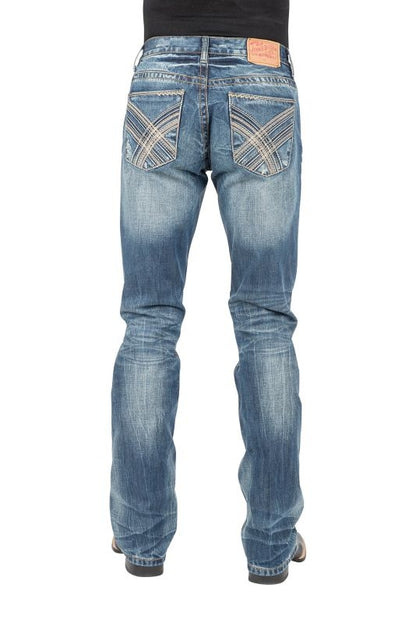 Stetson Mens Curved X Contrast Stitch Jeans
