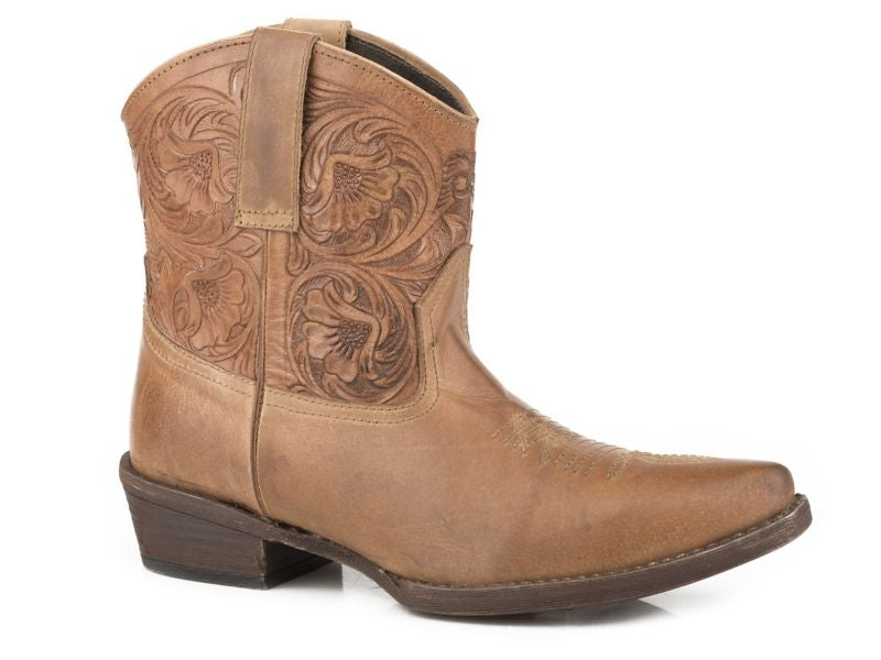 Roper Ladies Snip Tooled Shorty Boots