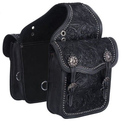 Tough1 Oak Leaf Tooled Saddle Bag