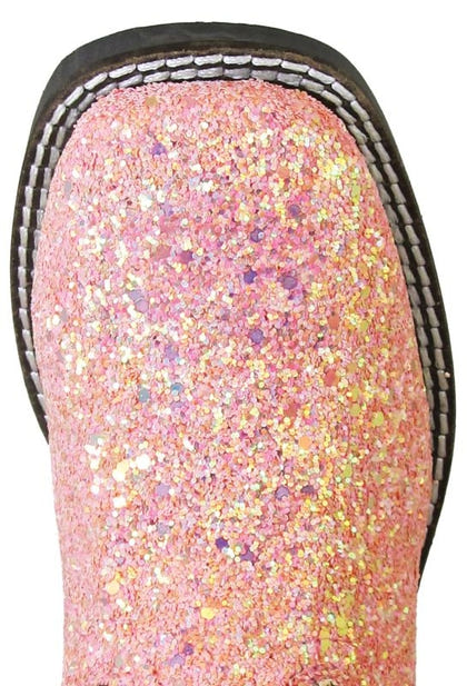 Smoky Mountain Youth Ariel Pink Glitter Boots