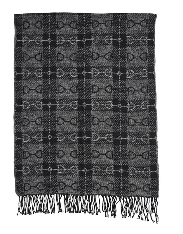 Snaffle Bit Plaid Scarf Black