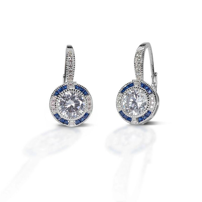 Kelly Herd Blue Spinel Halo Earrings