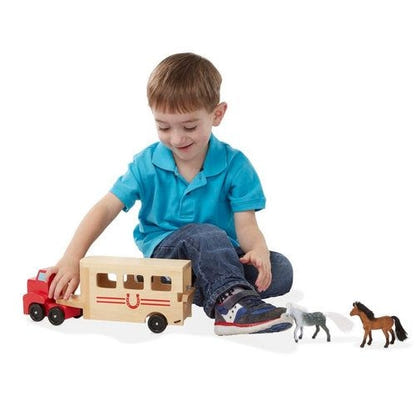 Melissa and Doug Wooden Horse Carrier Kids Toy