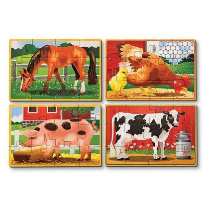 Melissa and Doug Wooden Farm Animal Jigsaw Puzzles