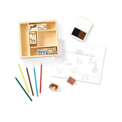 Melissa and Doug 16 Piece Horses Wooden Stamp Set