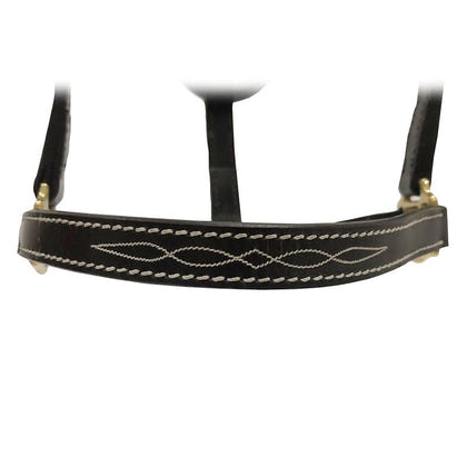 Huntley Fancy StitchAdj Leather Halter Pony Havana