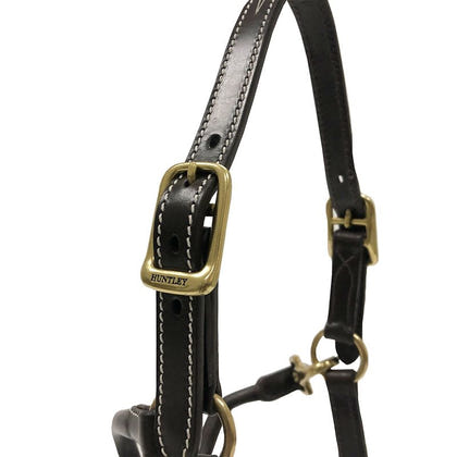 Huntley Fancy StitchAdj Leather Halter Pony Havana