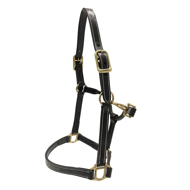 Huntley Fancy StitchAdj Leather Halter Pony Havana