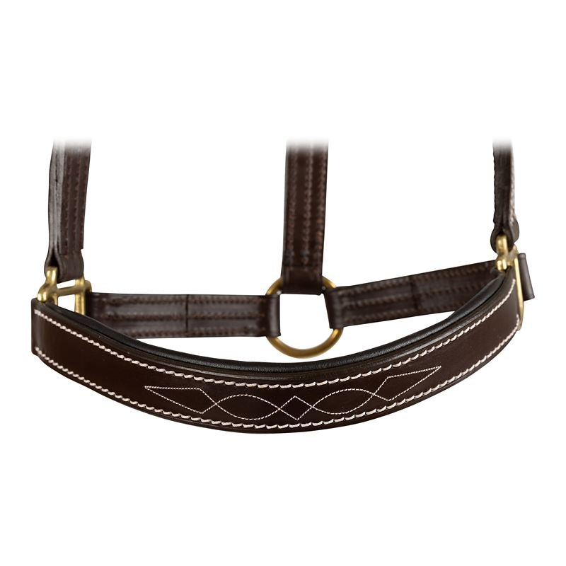 Huntley Fancy StitchLeather Pad Halter Full Havana