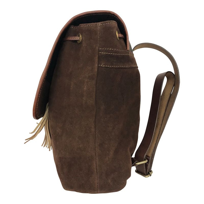 Huntley Cowhide Suede Designer Backpack Brown
