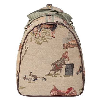 Huntley Western Tapestry Duffle Bag Tan