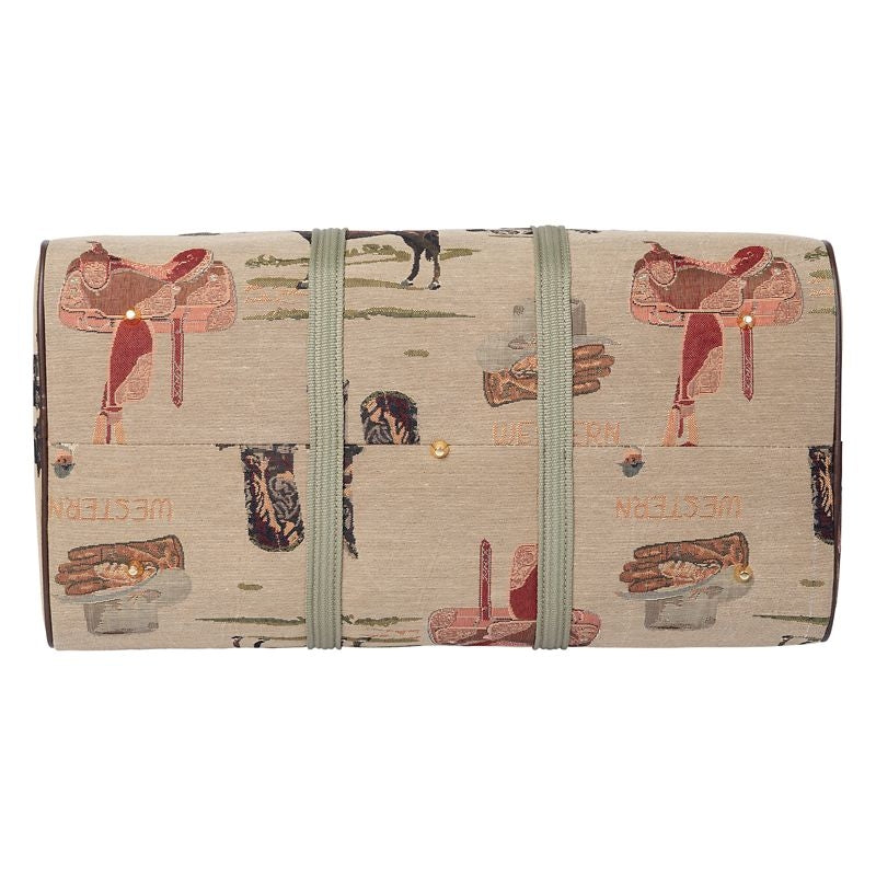 Huntley Western Tapestry Duffle Bag Tan