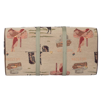 Huntley Western Tapestry Duffle Bag Tan