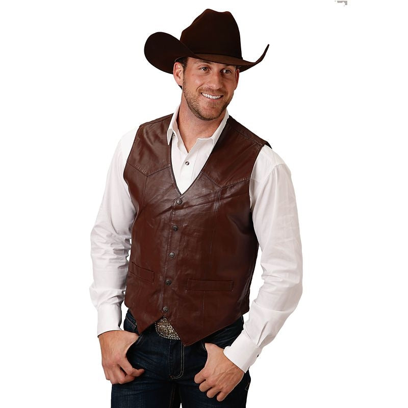 Roper Mens Leather Vest