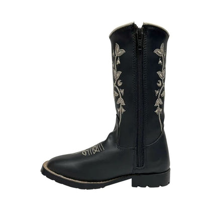 TuffRider Kids Black Floral Western Boot