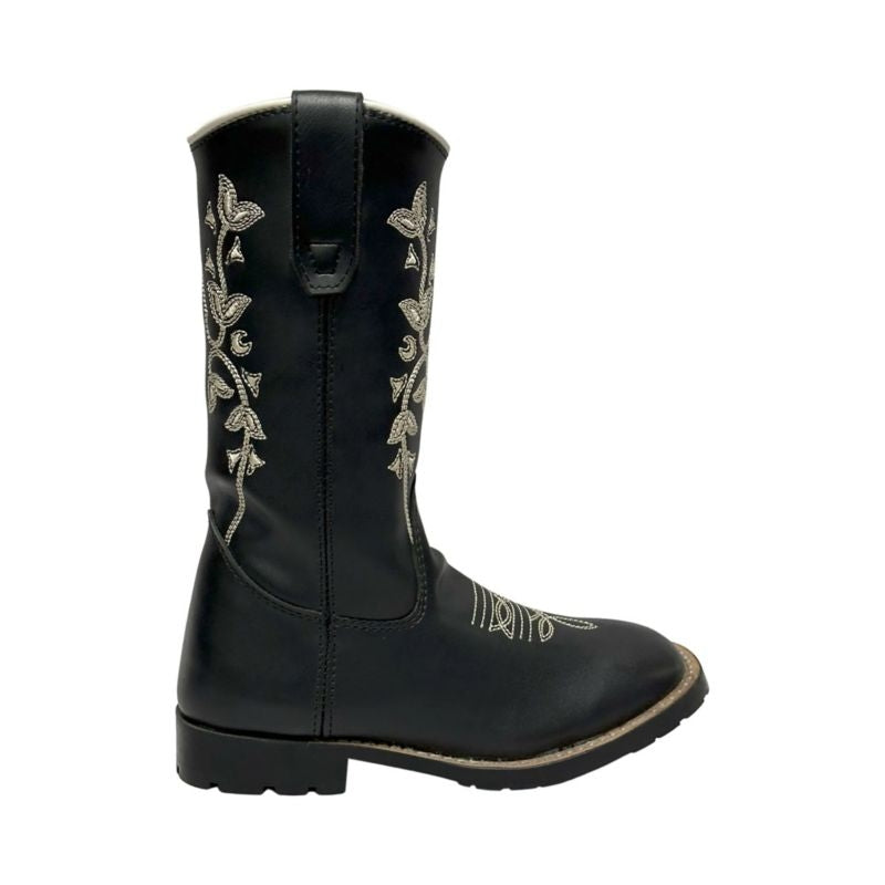 TuffRider Kids Black Floral Western Boot
