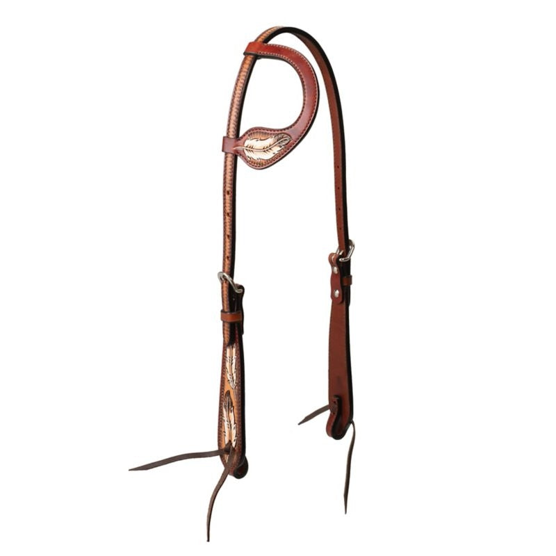 Weaver Turq Cross Coco Feather Sl/Ear Headstall