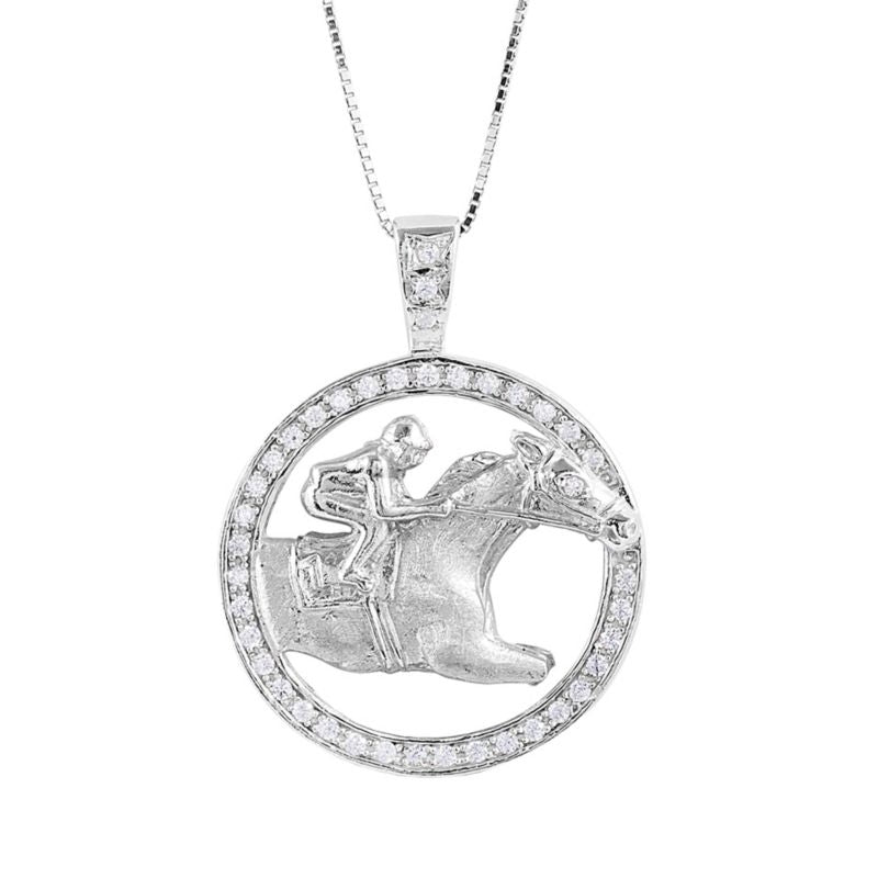 Kelly Herd Circle Race Horse Necklace