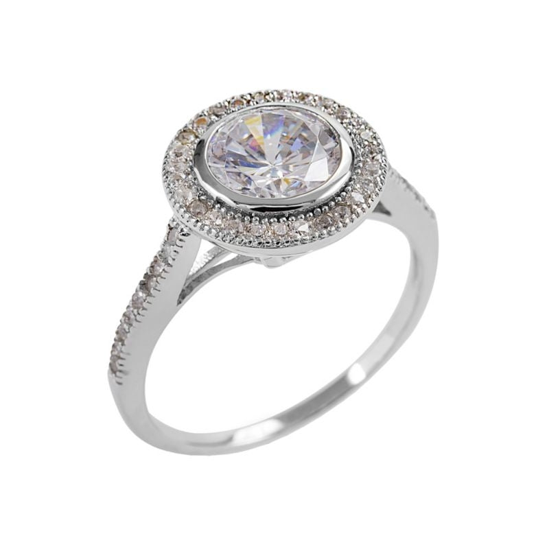 Kelly Herd Round Bezel Set Pave Ring