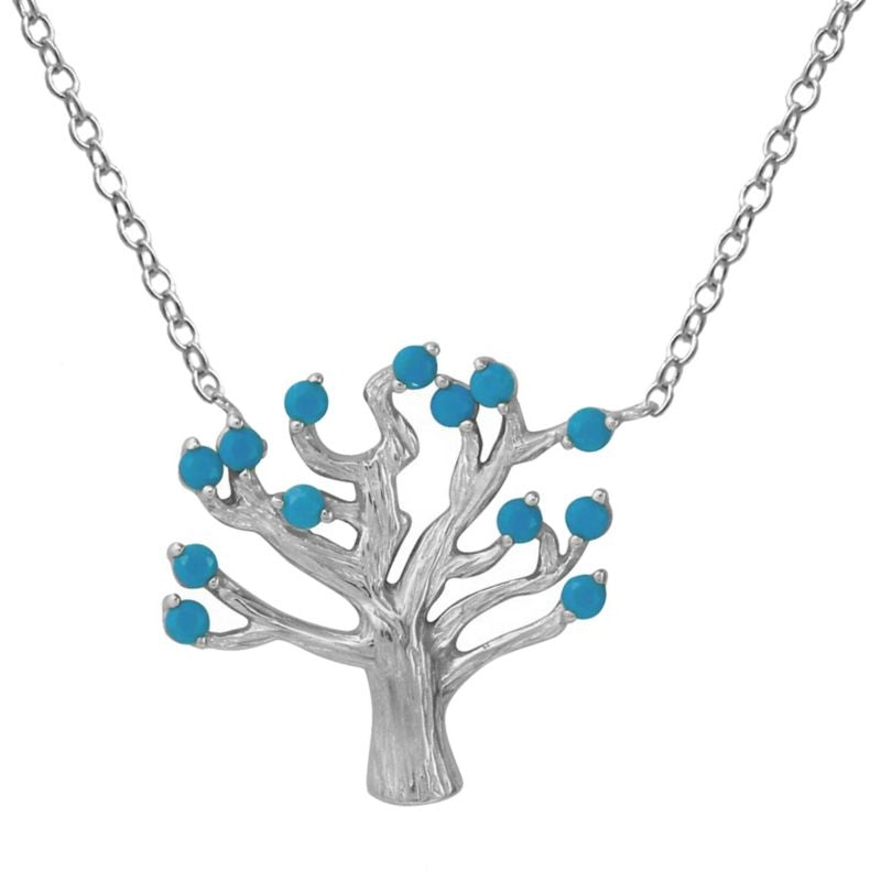 Kelly Herd Blue Turquoise Tree Of Life Necklace