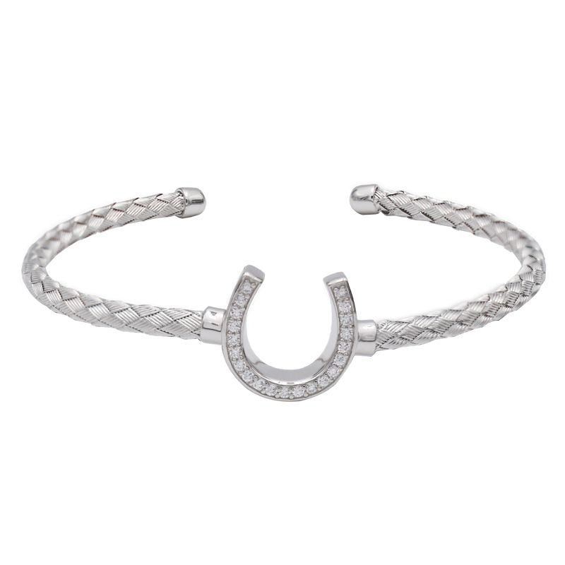 Kelly Herd Italian Weave Horseshoe Bracelet Large