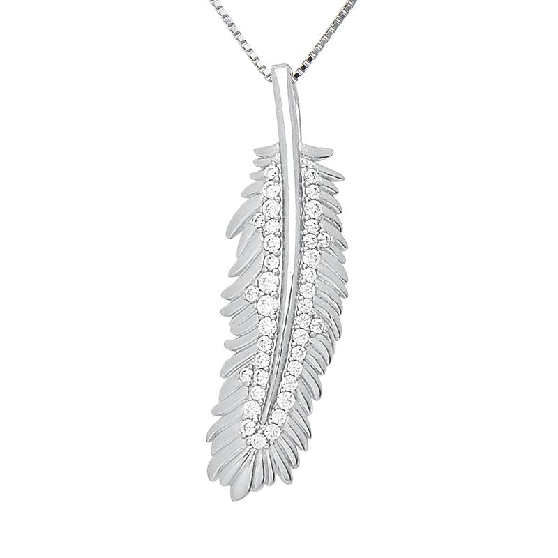 Kelly Herd Shimmering Feather Pendant Necklace