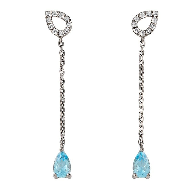 Kelly Herd Blue Topaz Fixed Lariat Earrings