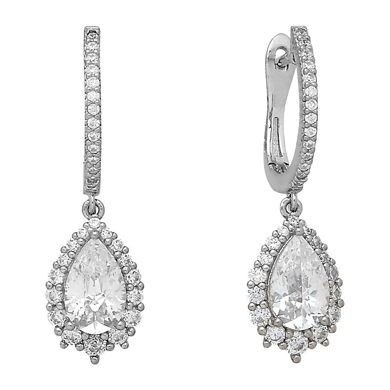 Kelly Herd Clear Pearl Halo Hoop Earrings