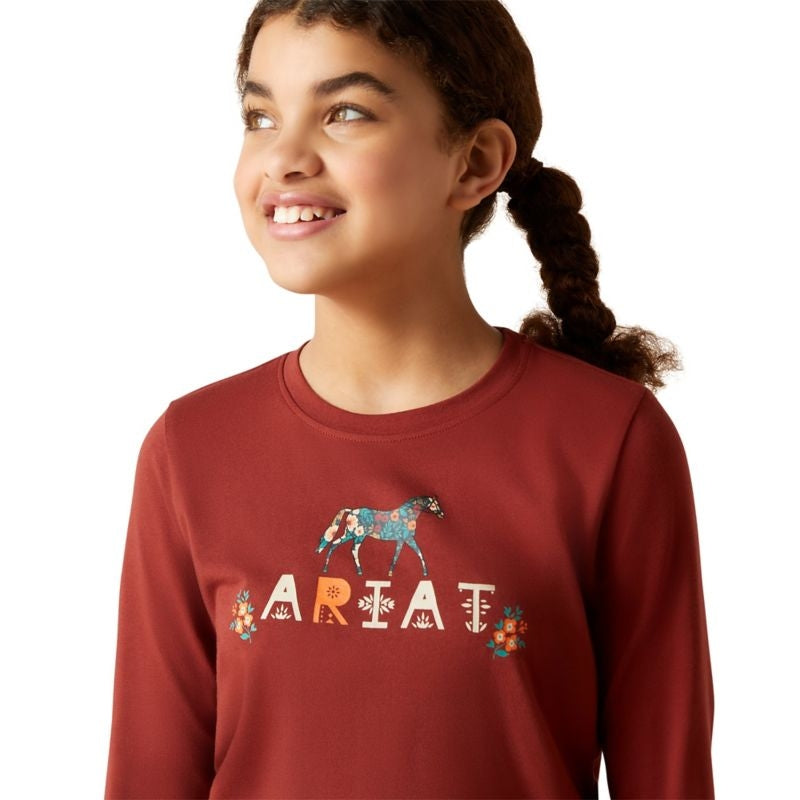 Ariat Girls Blossom Pony Tee