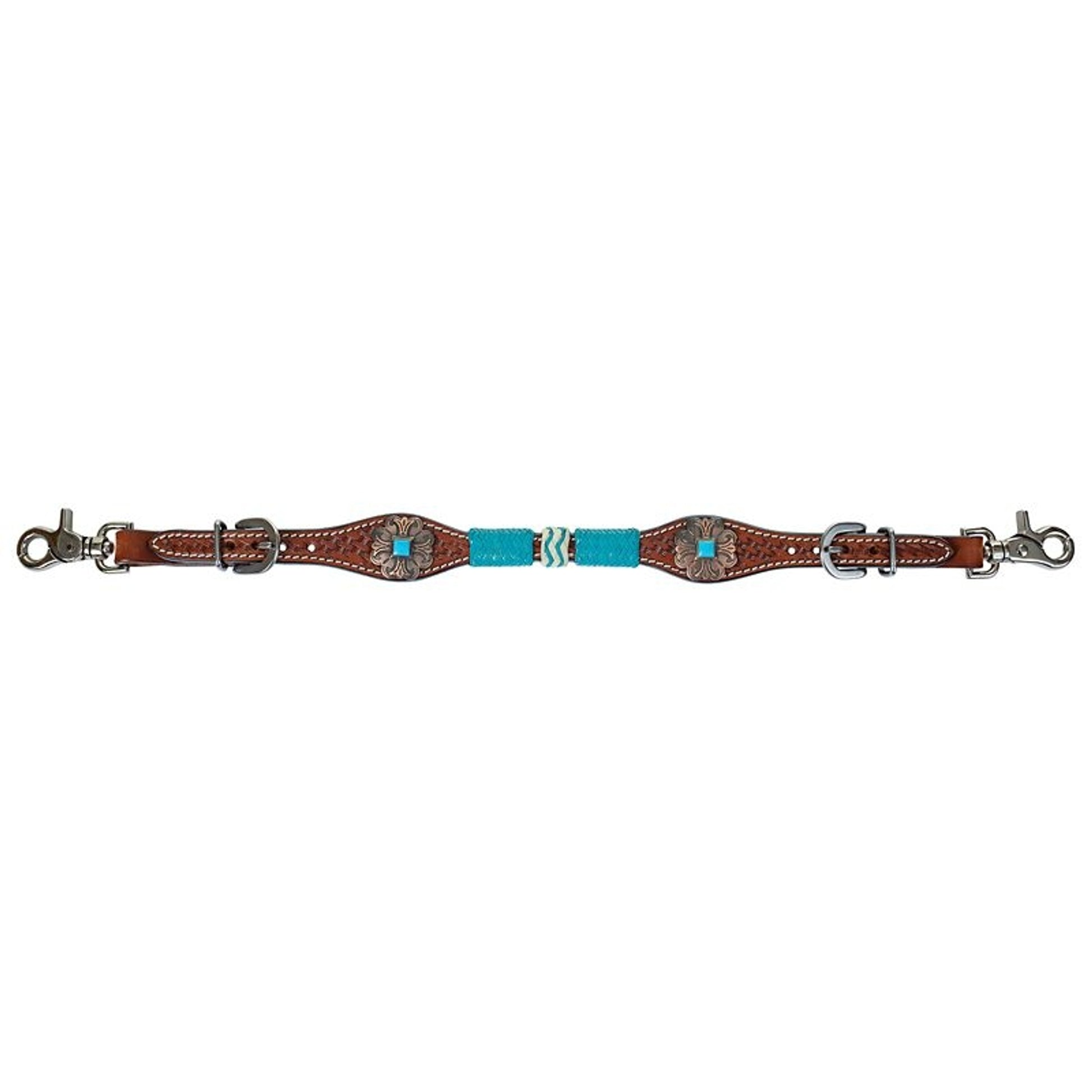 Circle Y Turq Roundup Wither Strap Reg Oil