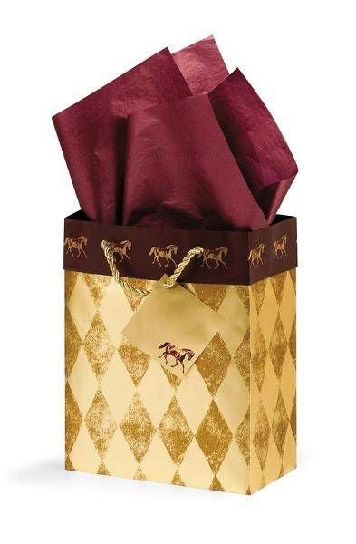 Harlequin Horses Cub Gift Bag - Gold/Burgundy