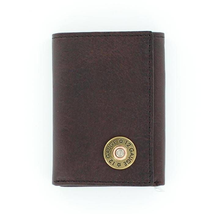 Nocona Mens Brown Tri-fold Bullet Wallet