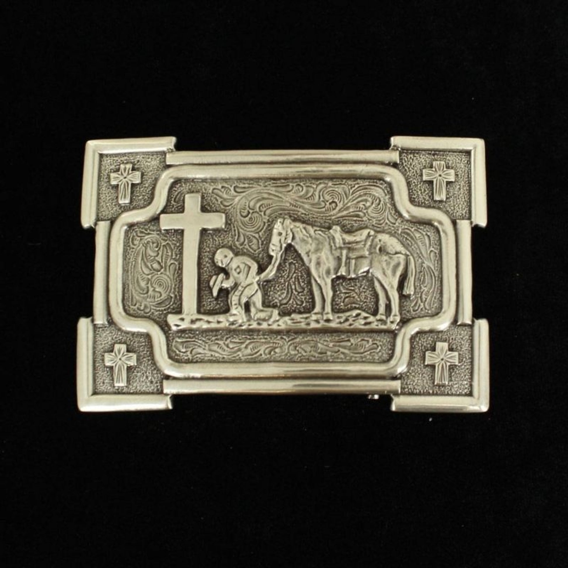 Nacona Mens Rect Smooth Edge Cowboy Cross Buckle
