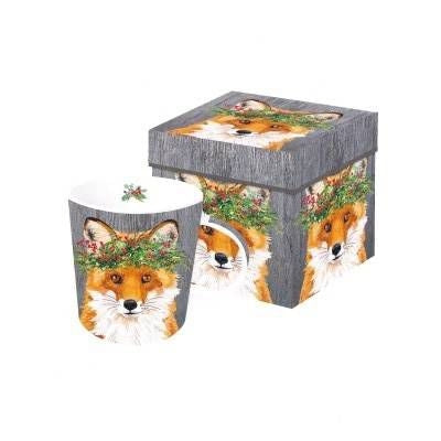 Holly Berry Fox Boxed Mug 13.5oz