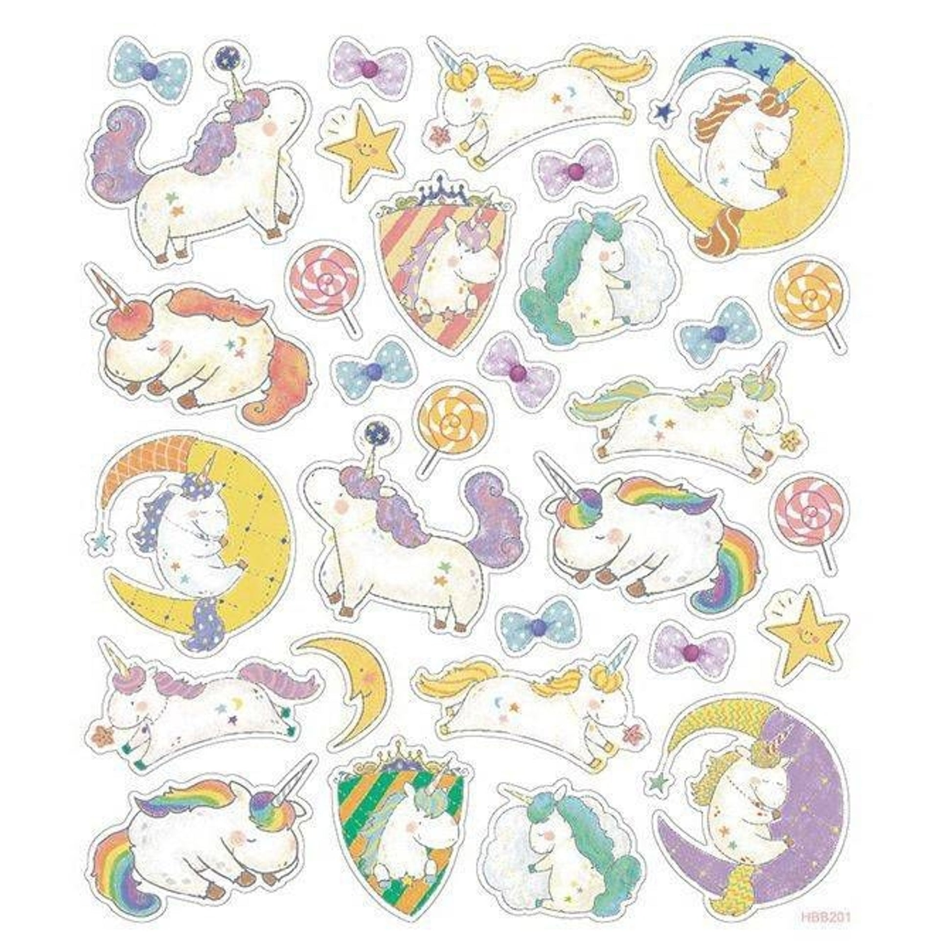 Sleepy Unicorn Stickers