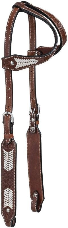 Tough1 Vaquero Double Ear Rawhide Basket Headstall