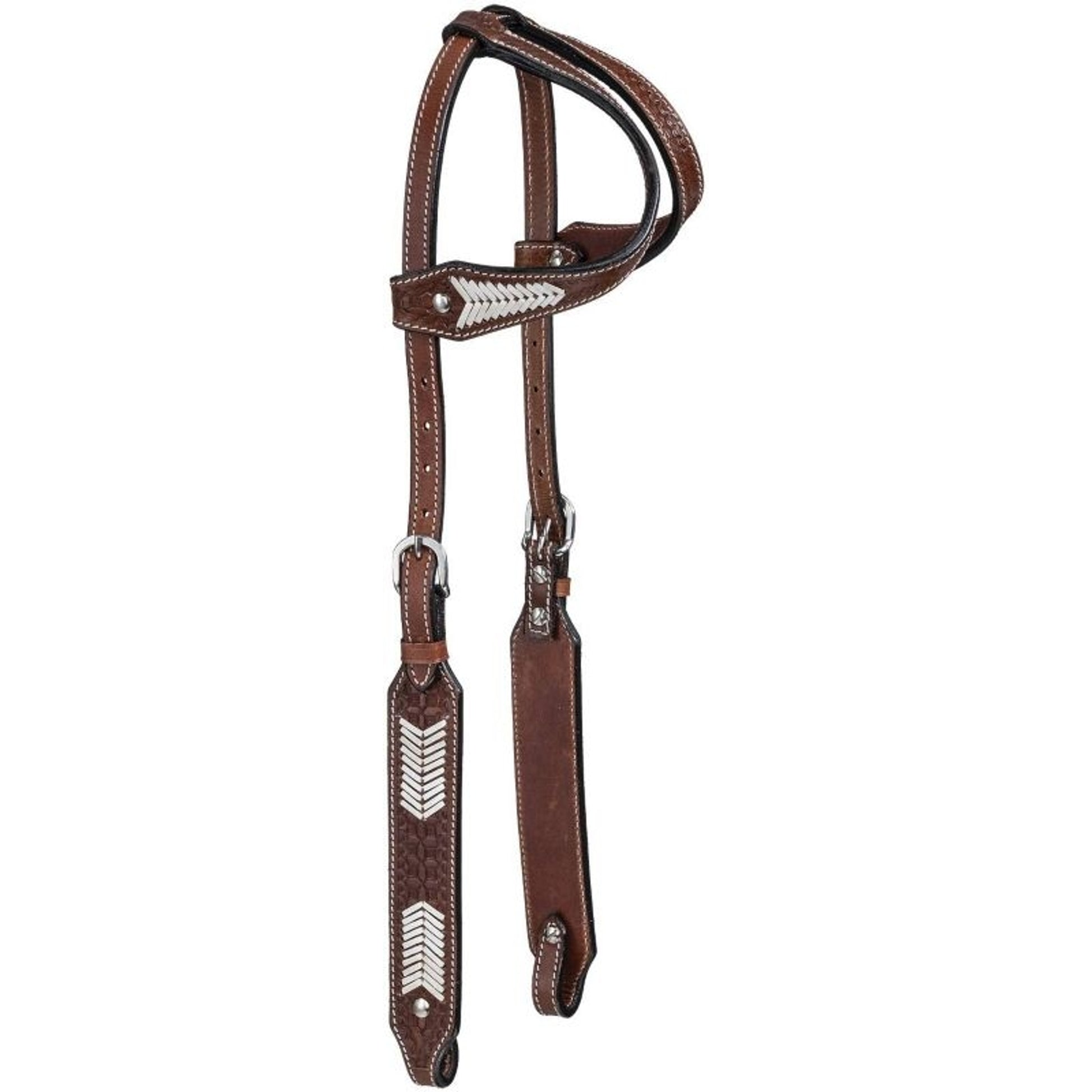 Tough1 Vaquero Double Ear Rawhide Basket Headstall