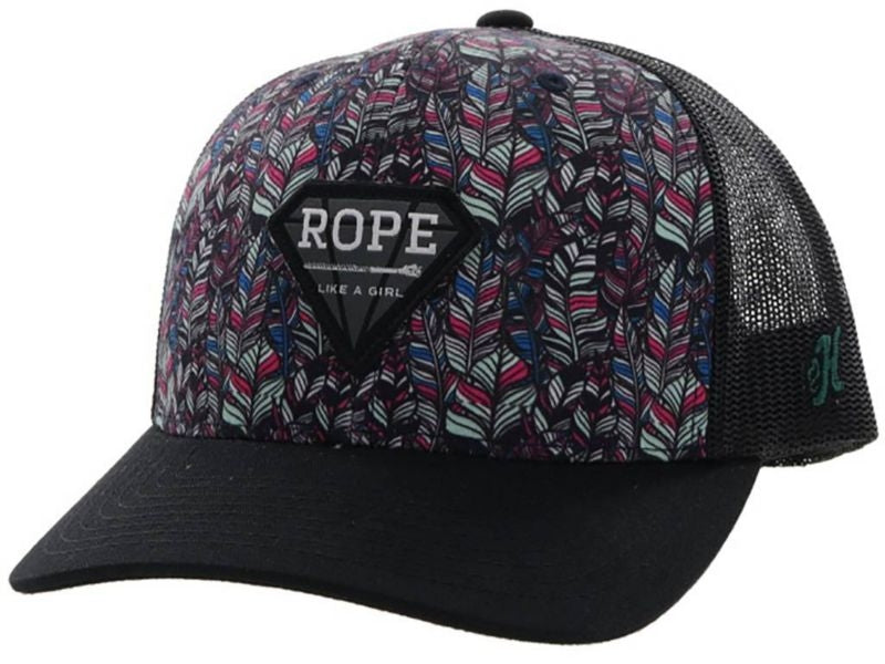 Hooey Rope Like a Girl Trucker Cap Black/White