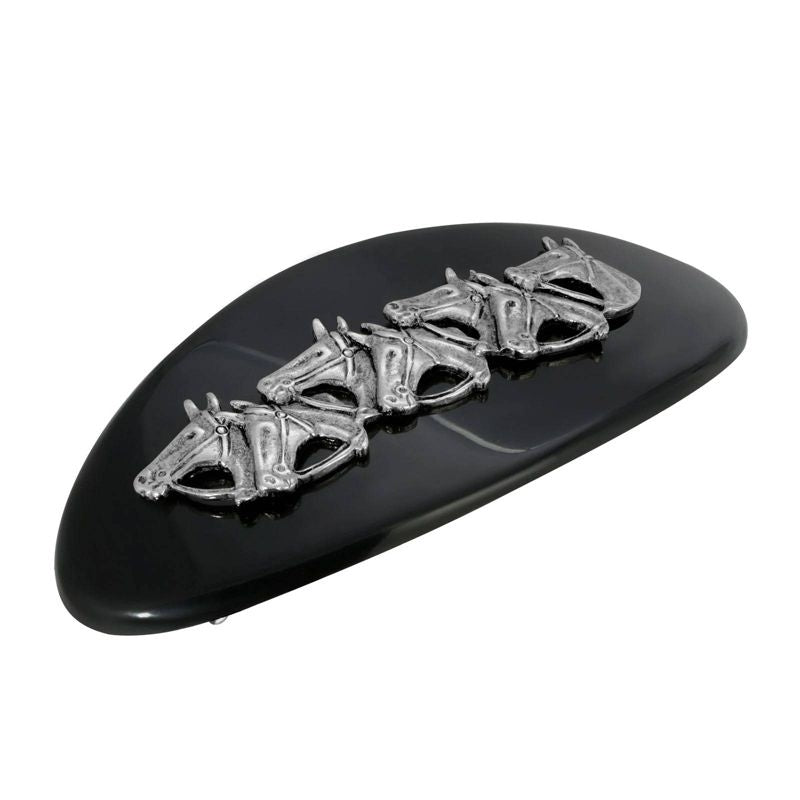 1928 Jewelry Pewter Racing Horses Hair Barrette