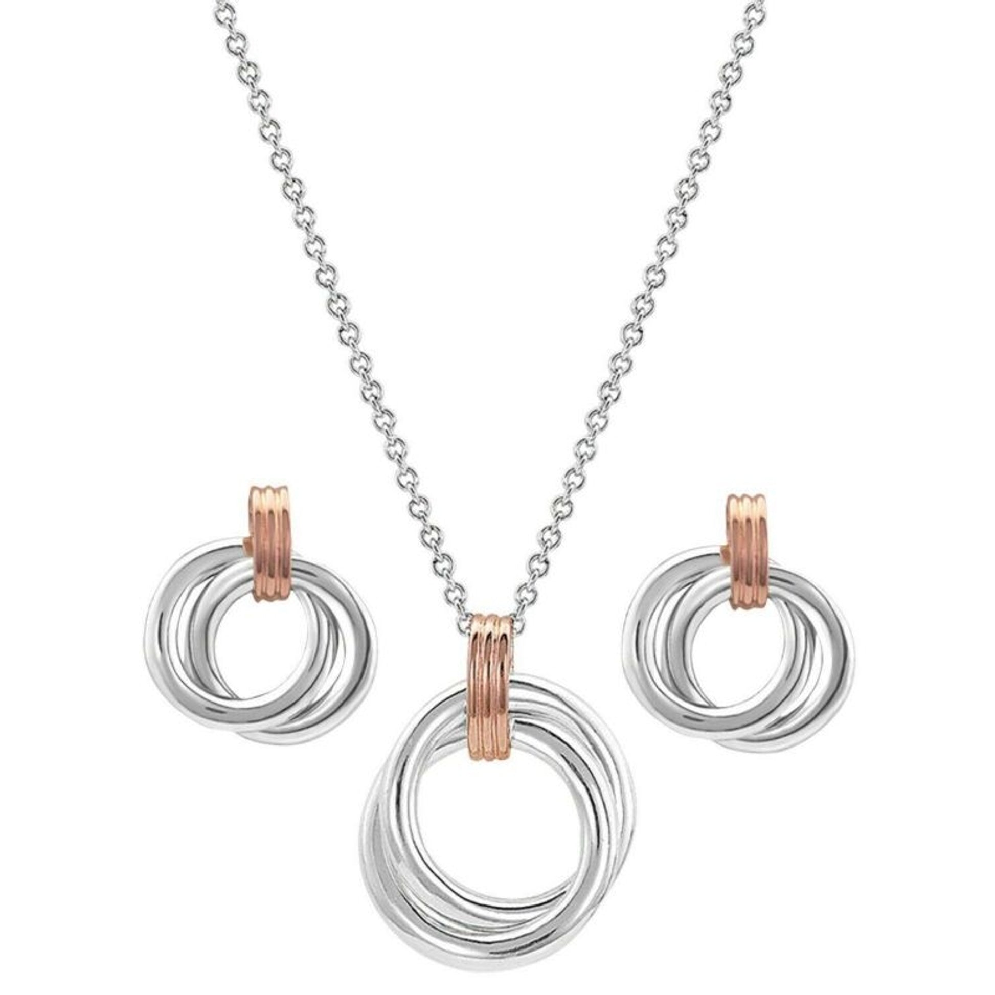 Montana SS Two Tone Double Ring Jewelry Set