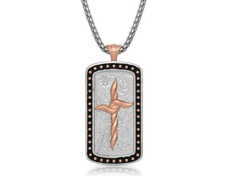 Montana SS American Legends Cross Dog Tag Necklace